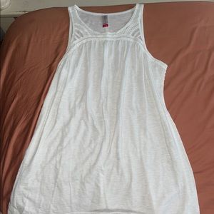 Sleeveless white women’s shirt.